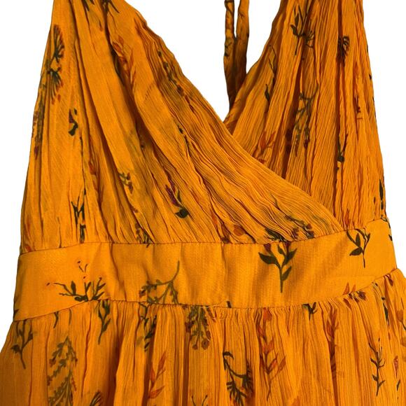 Guapa Anthropologie Orange Pinar Layered Halter Sleeveless Maxi Dress Size 14 - Picture 5 of 12